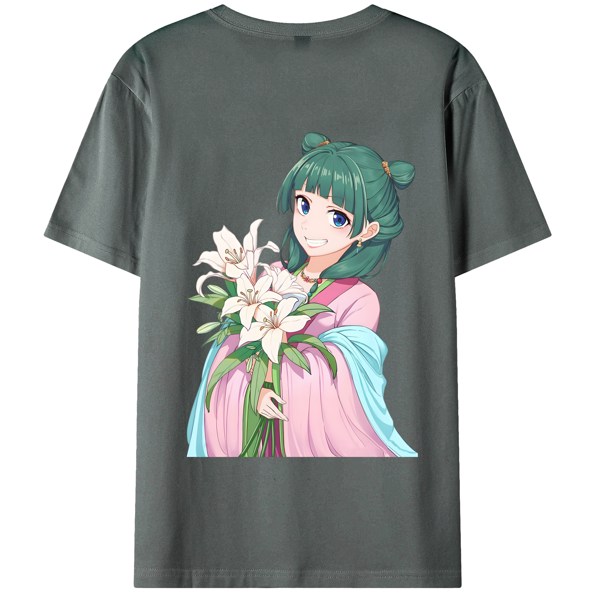 （画像用） 薬屋のひとりごと The Apothecary Diaries 綿100％ メンズ半袖Tシャツ（バックプリント） 通気性